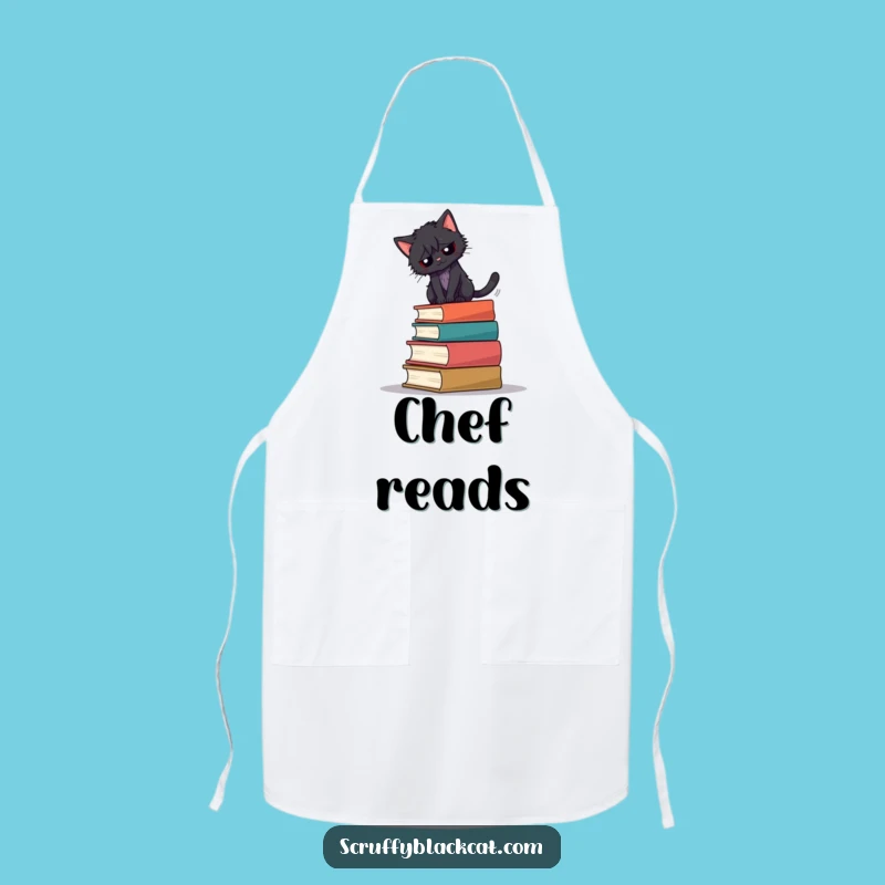 Funny Book Cat Balance Apron: Hilarious Kitchen Helper for Readers