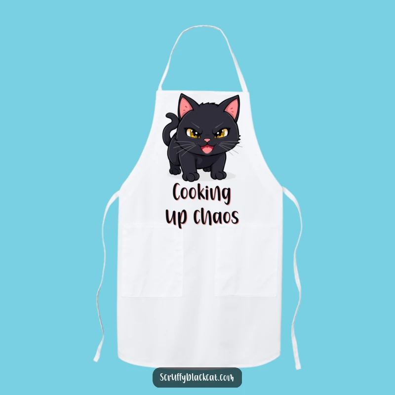 Funny Mischief Cat Pounce Apron - Cook with Kicks and Hilarious Style
