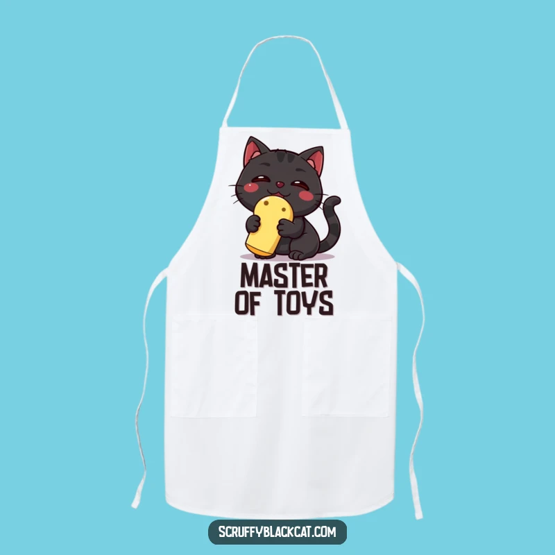 Funny Black Cat Apron: Hilarious Kitchen Wear for Cat Lovers with a Triumphant Kitty