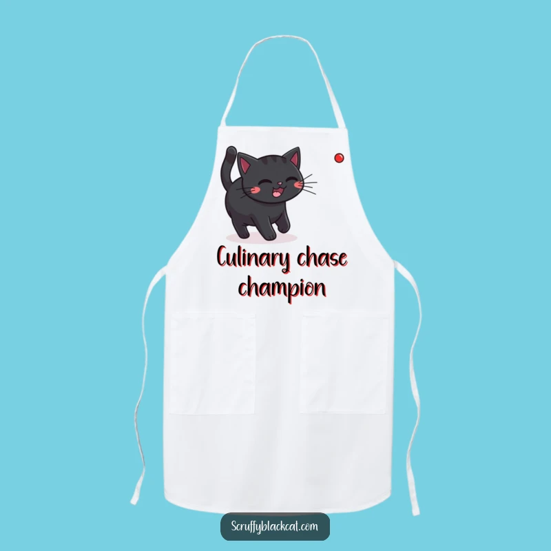 Funny Black Cat Laser Apron: Cook Up Fun with This Playful Kitchen Accessory