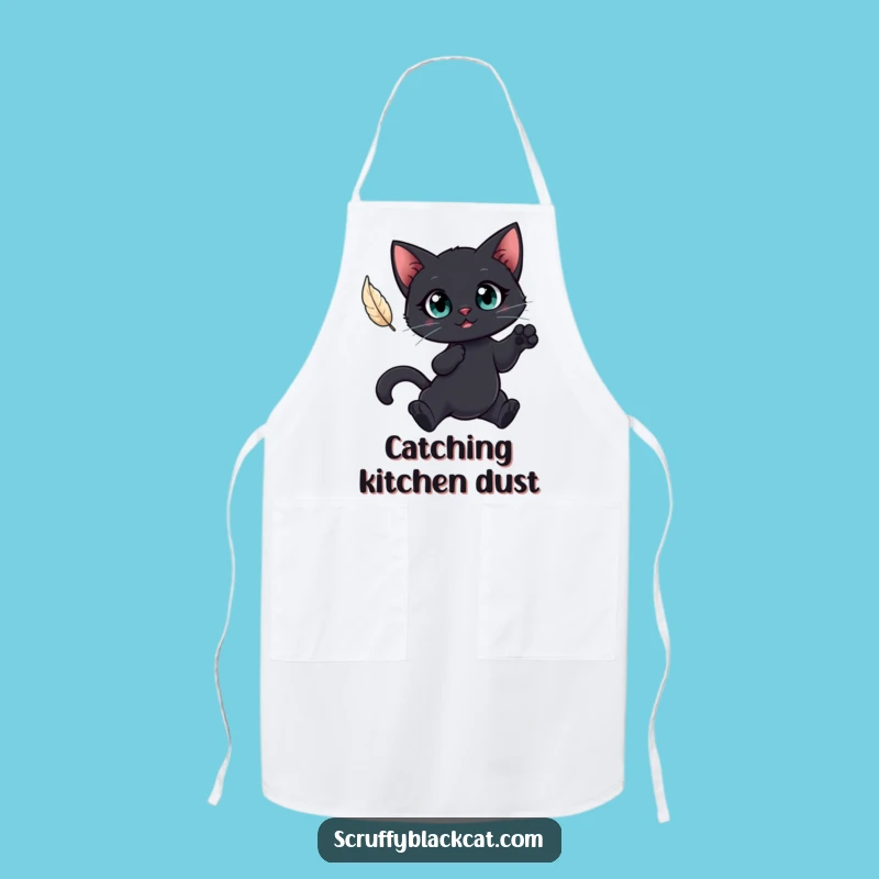 Funny Cat Feather Kitchen Apron: Playful Cooking, Hilarious Cat Gift