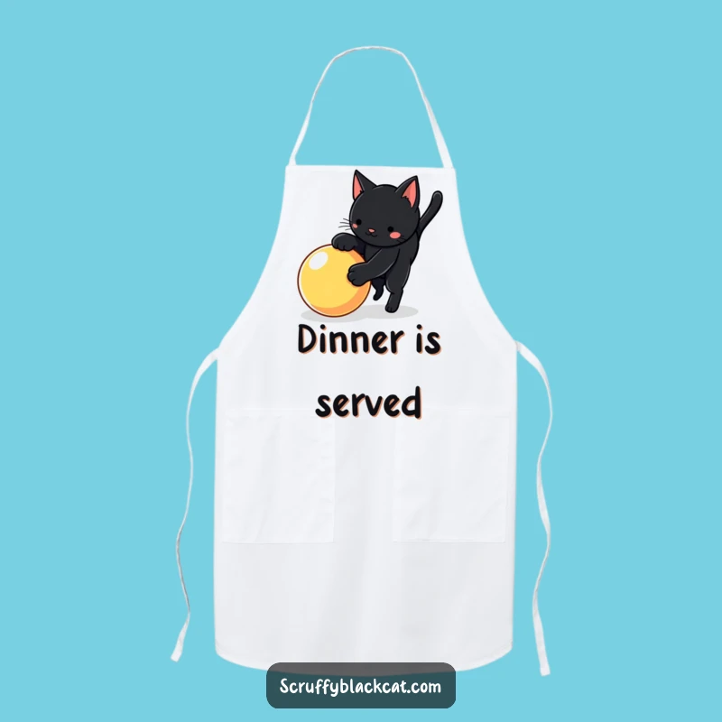Funny Cat Pounce Chef Apron: Playful Cat Baker, Whimsical Funny Gift for Cooks