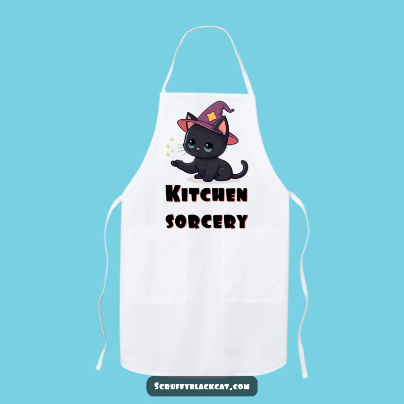 Funny Cat Wizard Chef Apron: Magical Cat Cook, Whimsical Funny Gift for Bakers