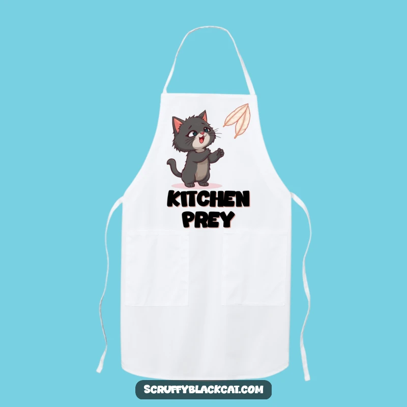 Funny Feather Play Cat Apron: Hilarious Kitchen Companion for Cat Owners