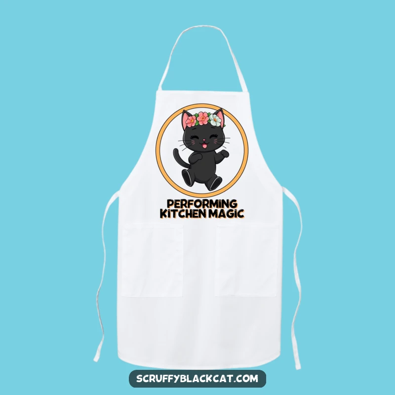 Funny Chef Cat Hoop Star Apron - Kitchen Humor & Hilarious Cat Gift!