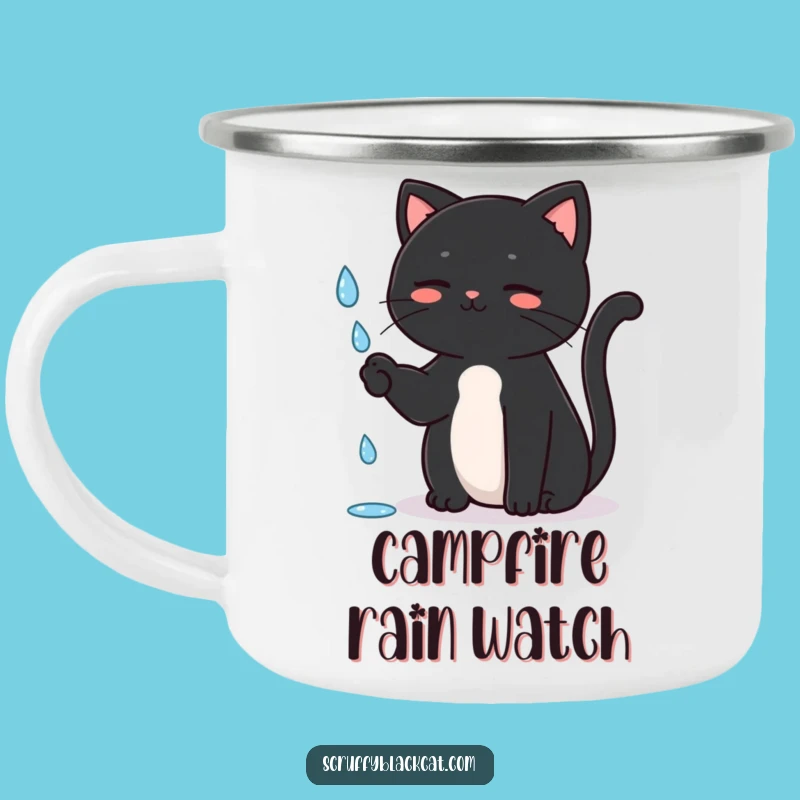 Funny Cat Raindrop Mug: Cozy Campfire Companion, Unique Funny Gift