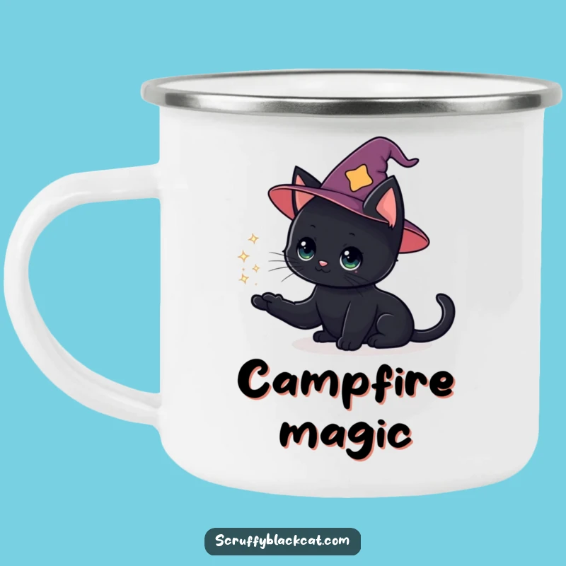 Funny Cat Camp Wizard Mug: Magical Cat Outdoor Spell, Durable Funny Gift