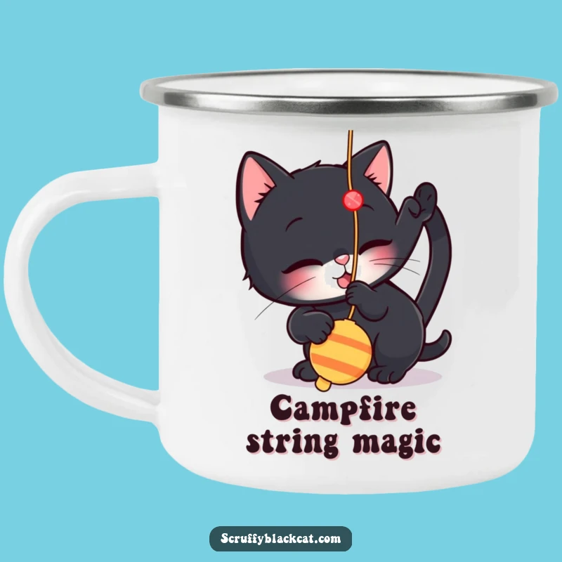 Funny Cat Camping Mug: Playful Kitten's Adventure Fuel, Perfect Funny Gift!