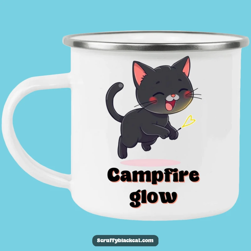 Funny Cat Firefly Chase Camping Mug - Durable & Whimsical Drinkware