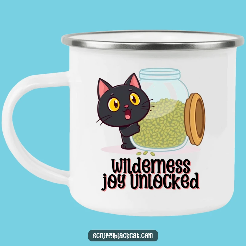 Funny Catnip Cat Camping Mug - Outdoor Surprise Design, Adventure Ready Gift