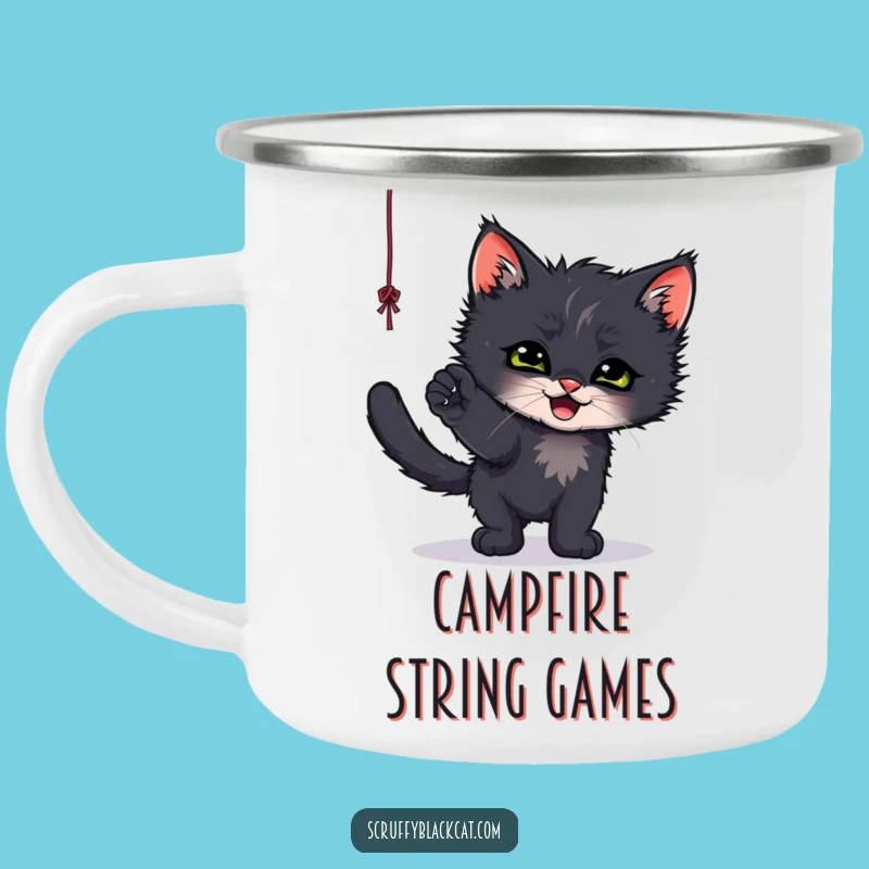 Funny Kitten String Chase Camping Mug - Adventure with Playfulness!