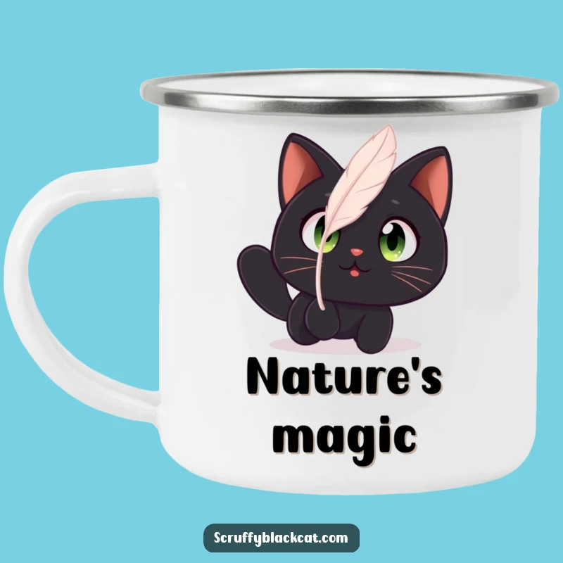 Funny Cat Camp Wonder Mug: Amazed Cat Outdoor View, Durable Funny Gift