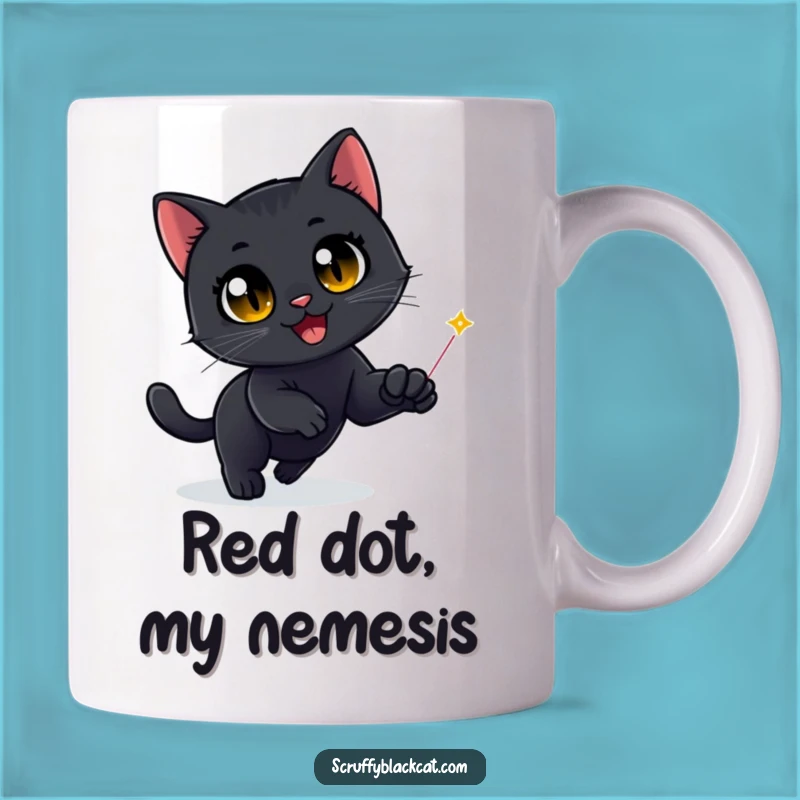 Funny Black Cat Laser Dot Mug - The Ultimate Funny Gift for Cat Lovers