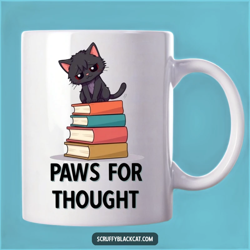 Funny Book Cat Balance Mug: Perfect Gift for Feline Bookworms