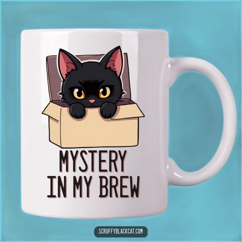 Funny Cat Box Mug: Mischievous Peek, Gleaming Eyes, Perfect Funny Gift