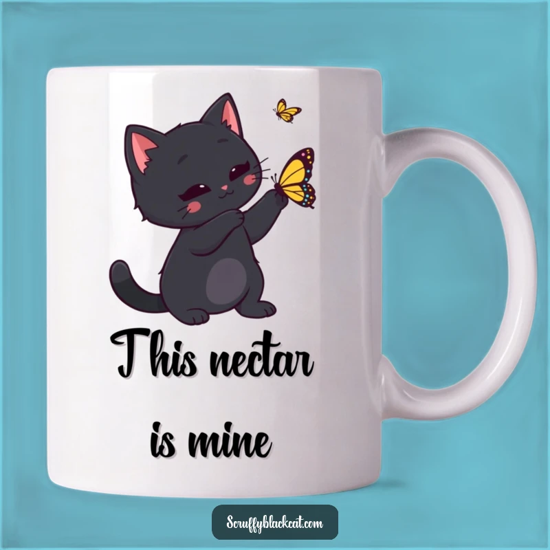 Funny Cat & Butterfly Chase Mug - Playful Feline Fun Gift!