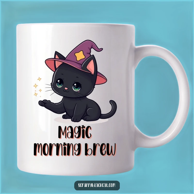 Funny Cat Wizard Mug: Magical Black Cat, Enchanting Funny Gift for Magic Lovers