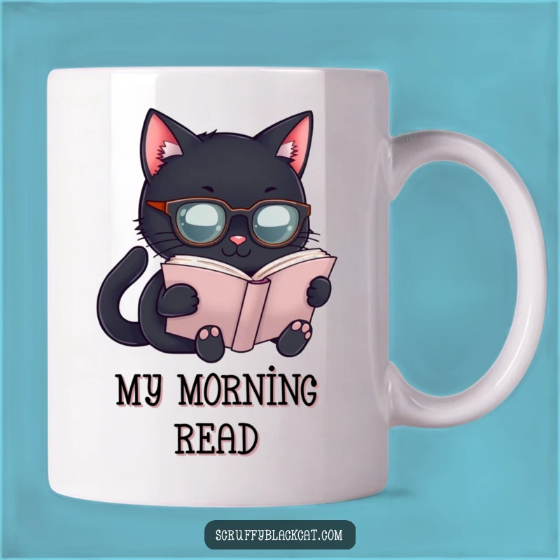 Funny Scholar Cat Mug: Intellectual Feline Reader, a Hilarious Gift!