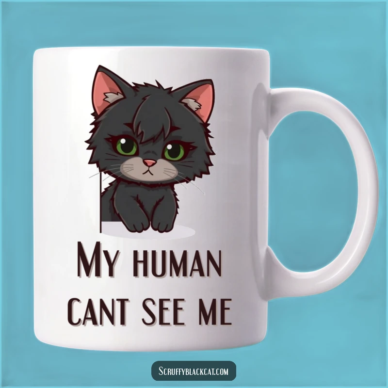 Funny Scruffy Cat Mug - The Curious Peek, Perfect Gift for Cat Lovers