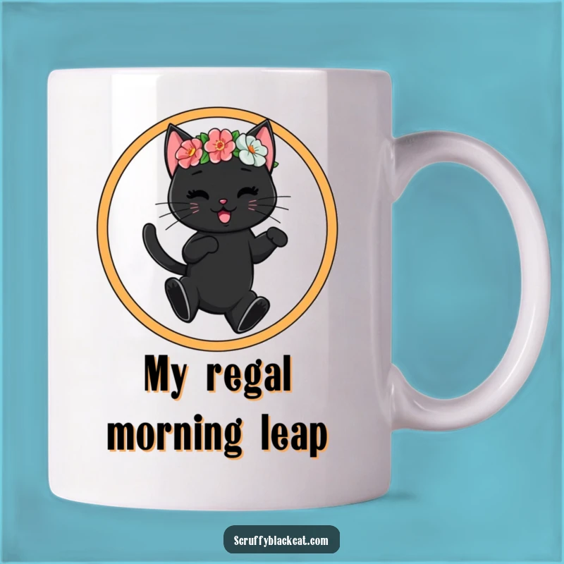 Funny Flowery Feline Hoop Star Mug - A Hilarious Cat Gift!