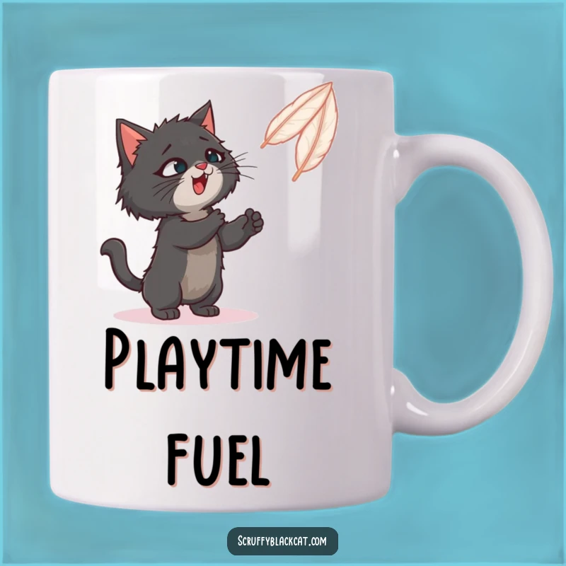 Funny Feather Play Cat Mug: Perfect Gift for Playful Felines