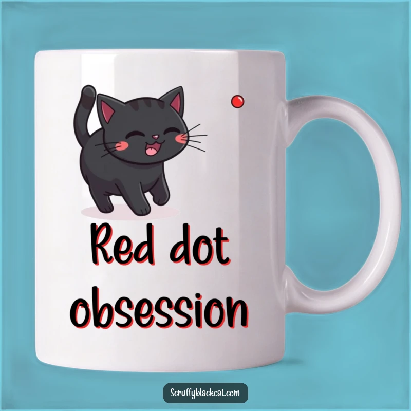 Funny Black Cat Laser Pointer Mug: The Purrfectly Humorous Gift for Playful Cat Lovers