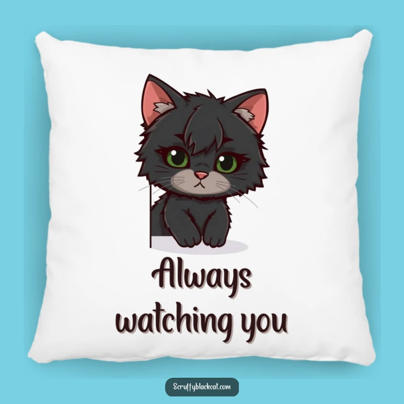 Funny Scruffy Cat Pillow - Cozy Peek Accent, Comfy & Hilarious Home Decor