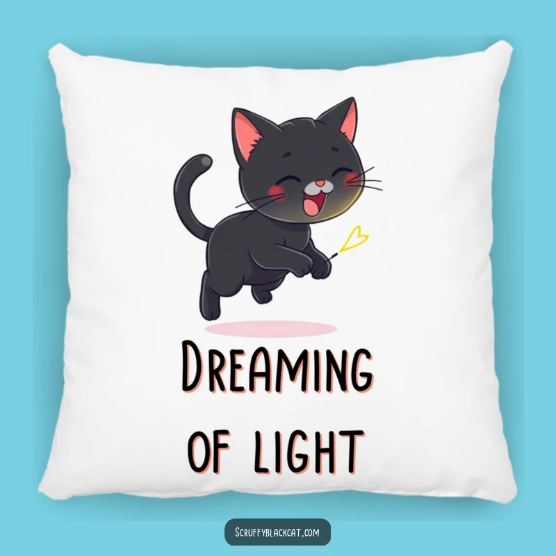 Funny Cat Firefly Chase Pillow - Soft & Whimsical Decorative Cushion