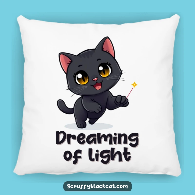 Comfy Funny Black Cat Laser Dot Pillow - Cozy & Hilarious Home Decor Accent
