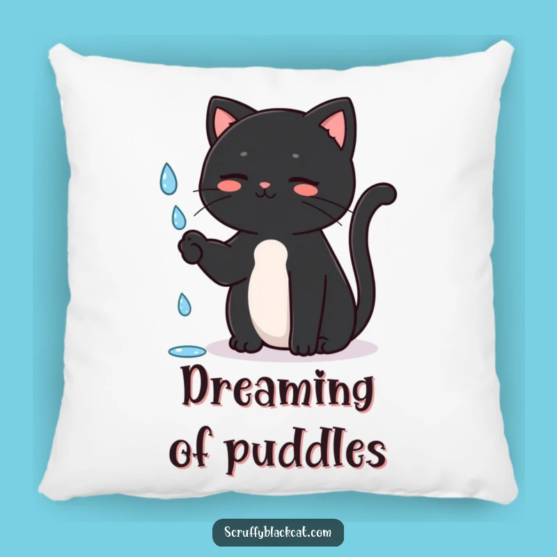 Funny Cat Cozy Pillow: Rainy Day Comfort, Perfect Funny Gift