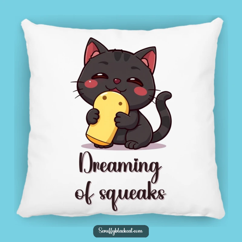 Funny Black Cat Pillow: Cozy and Hilarious Decor for Cat Lovers with a Triumphant Pet