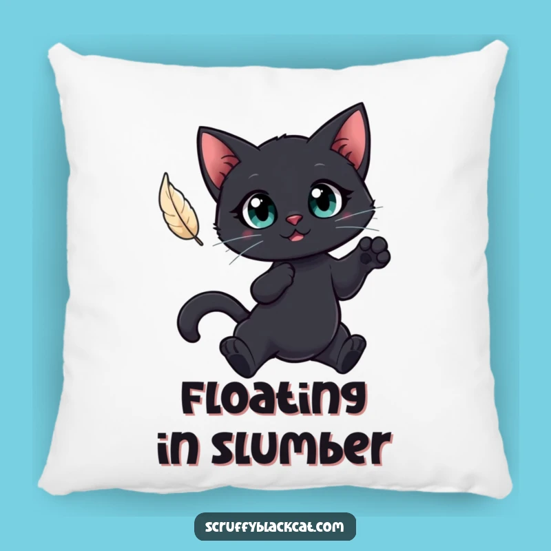 Funny Cat Feather Comfort Pillow: Cozy Leap, Purrfect Cat Gift