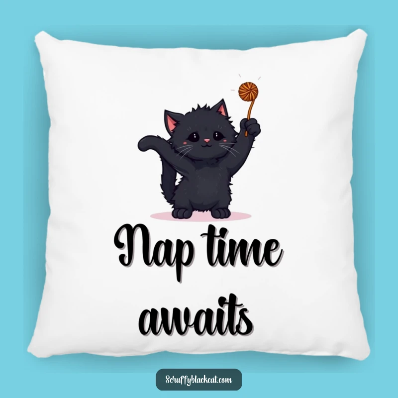 Funny Kitten Yarn Cozy Pillow: Soft Scruffy Cat, Comfy Funny Gift Decor