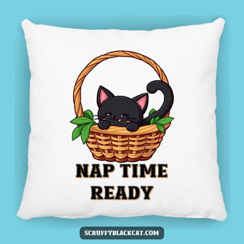 Funny Cat Pillow: Black Cat Peek-a-Boo, Comfy & Charming Gift