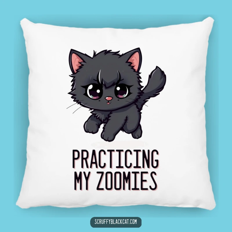 Funny Kitten Tail Chase Pillow: Cozy Humor for Cat Lovers' Decor