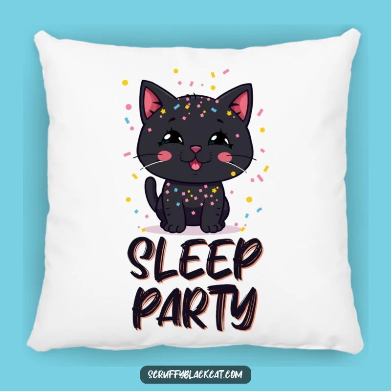 Funny Confetti Cat Pillow: Cozy Comfort for Festive Felines