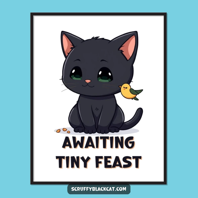 Funny Cat Focus Digital Art: Instant Intrigue, Perfect Printable Funny Gift