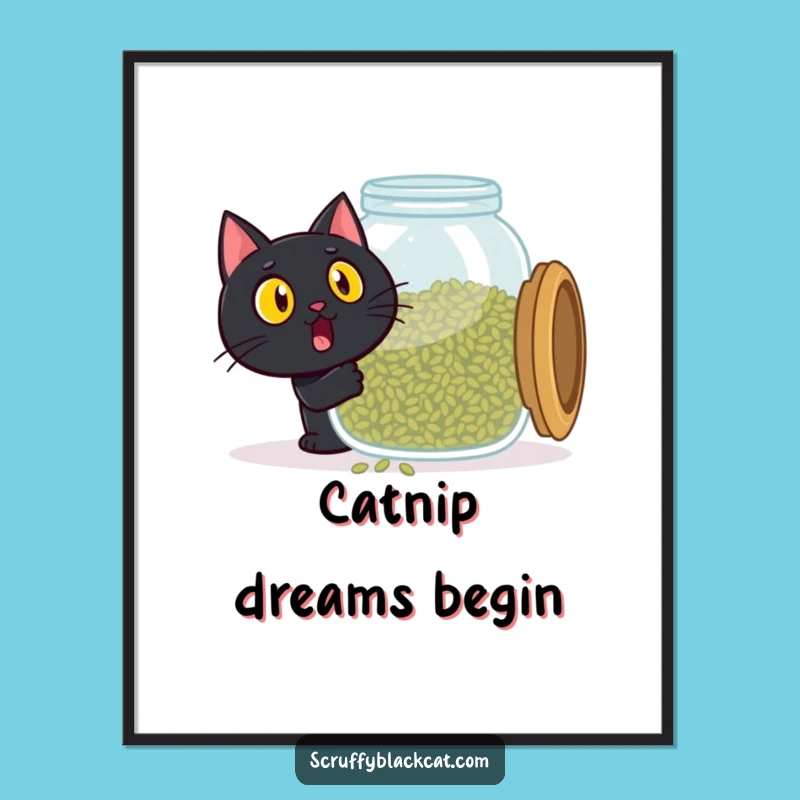 Funny Catnip Cat Digital Art - Surprise Discovery Printable, Instant Joyful Decor