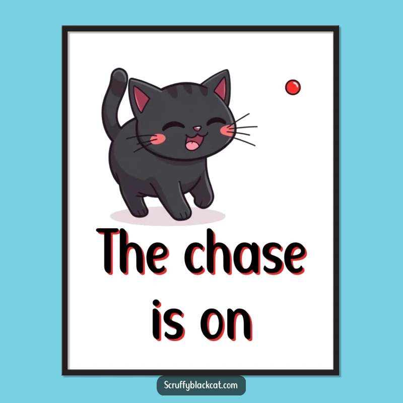 Funny Black Cat Laser Digital Print: Instant Playful Wall Art for Your Home