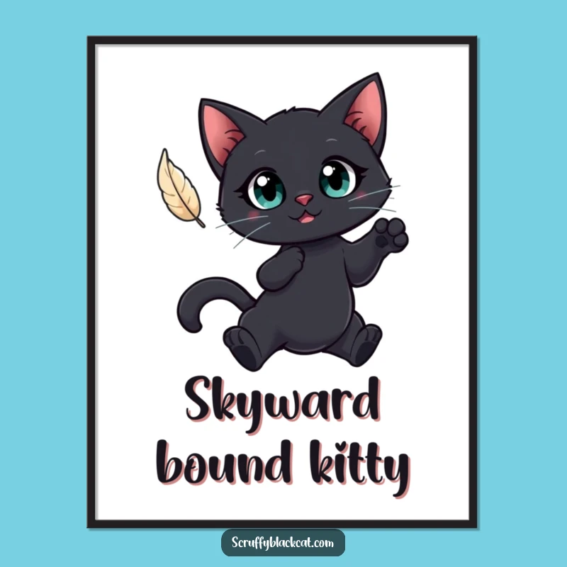 Funny Cat Feather Digital Art: Instant Focus, Hilarious Cat Gift