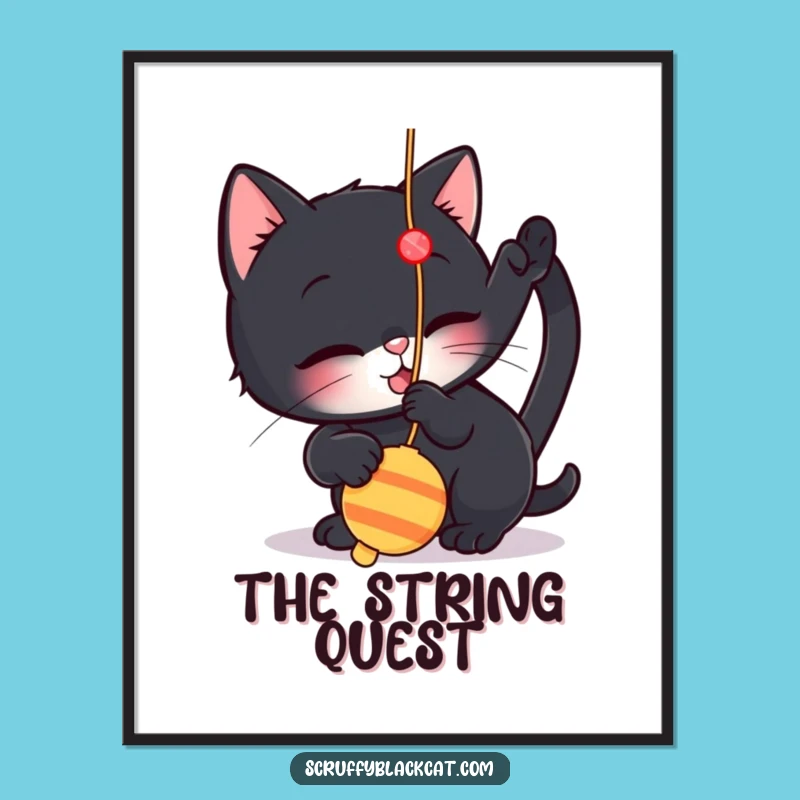 Funny Cat Digital Art: Playful Kitten's Antics, Instant Funny Gift!