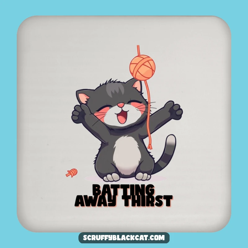 Funny Cat Yarn Ball Coasters - Protect Surfaces with Playful Charm