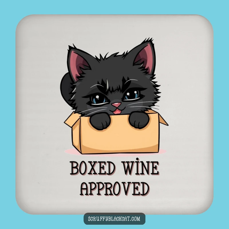 Funny Kitten Box Peek Coaster: Protect Surfaces with Feline Playfulness