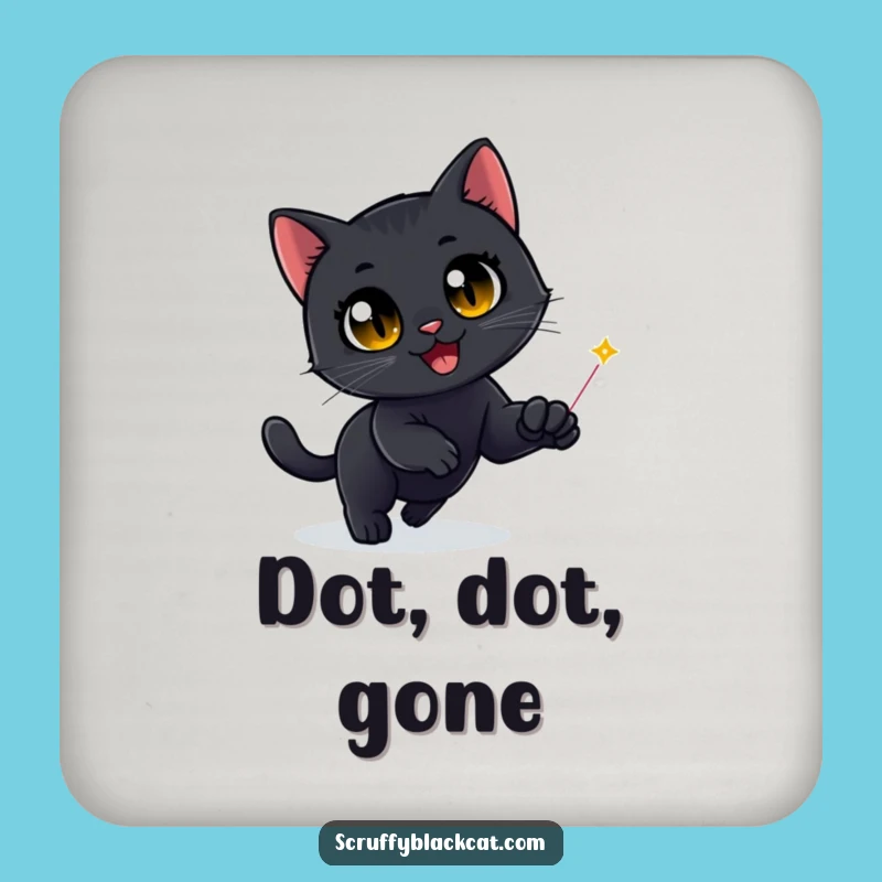 Funny Black Cat Laser Dot Coaster Set - Protect Surfaces with Hilarious Charm