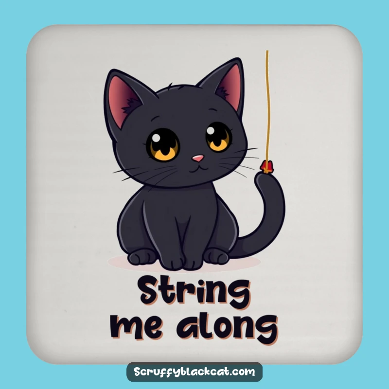 Funny Black Cat String Coaster Set: Protect Surfaces with Playfulness!
