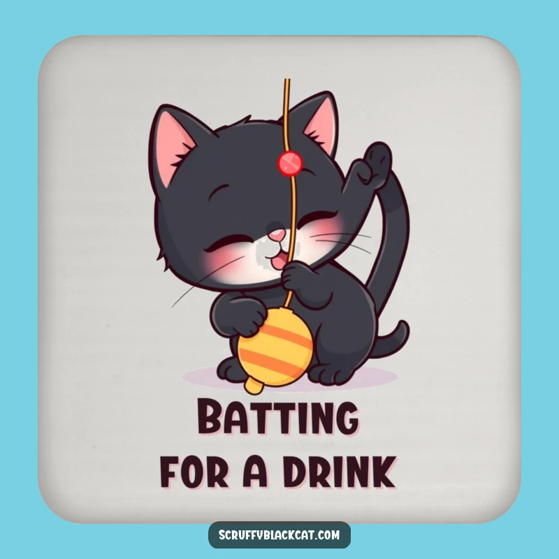 Funny Cat Coaster: Playful Kitten's Protector, Cute Funny Gift!