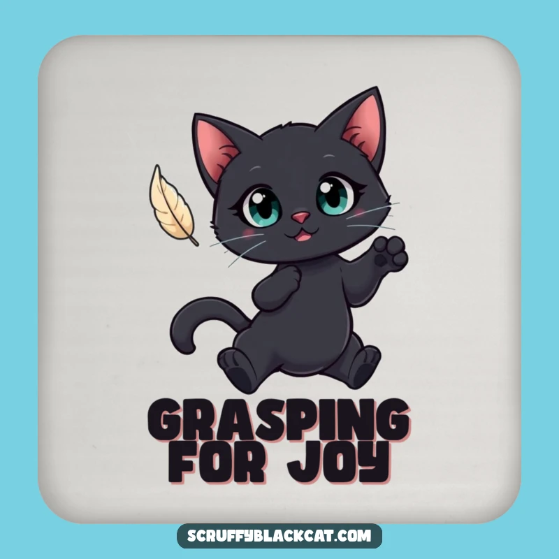 Funny Cat Feather Coaster Set: Protect Surfaces, Hilarious Cat Gift