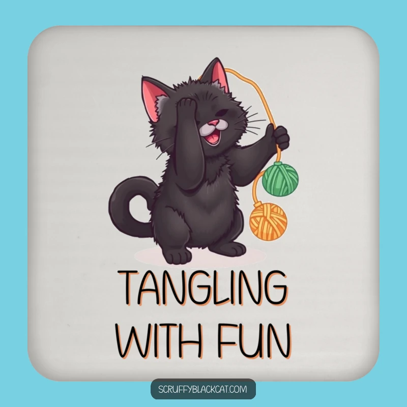 Funny Cat Yarn Coaster Set: Protect Surfaces, Hilarious Cat Gift