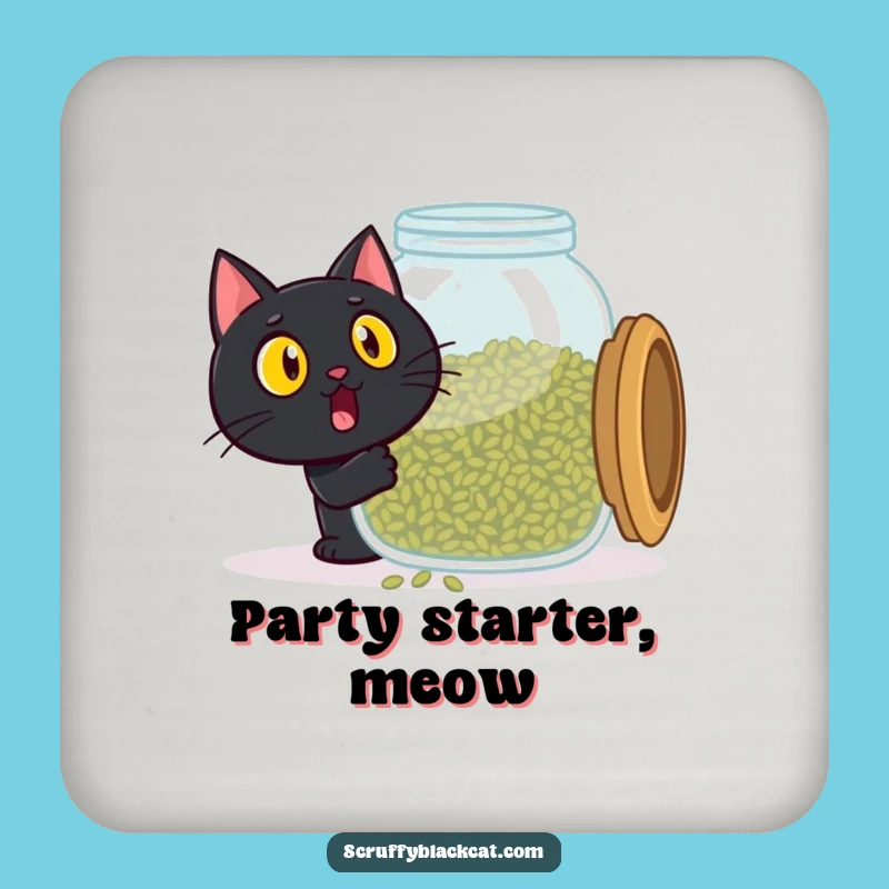 Funny Catnip Cat Coaster - Surprise Discovery, Protect Surfaces with Humor