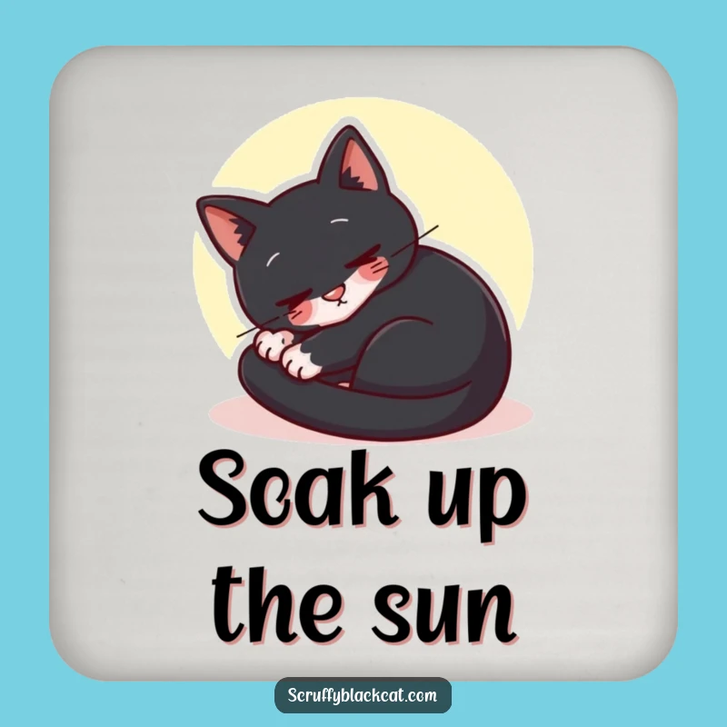 Funny Content Cat Sunbeam Coaster Set - Humorous Table Protection Gift